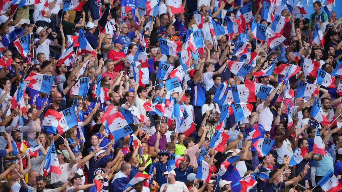 France football fans and flags